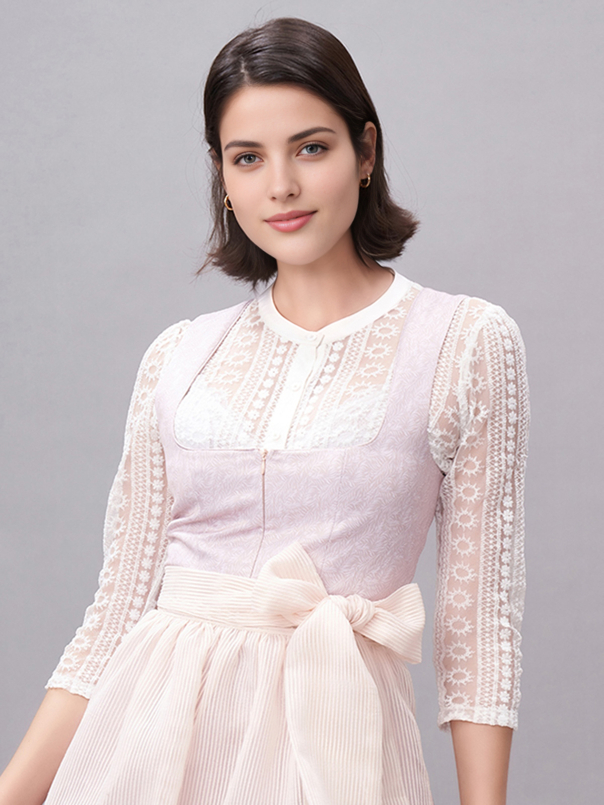Dirndl Bluse in Rosa